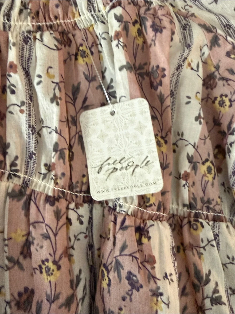 Free People Women's Vintage Lover Floral Print Short Sleeve Blouse
